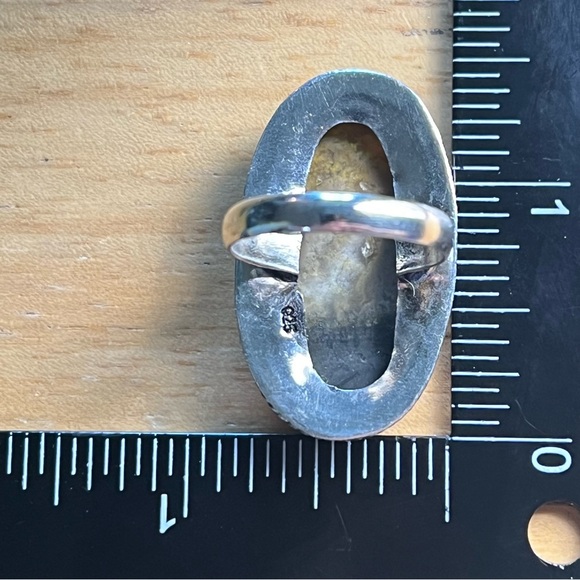 New Bumble Bee Jasper Stone Silver Overlay Ring Size 8.75 - 9 Bumblebee - Picture 6 of 7